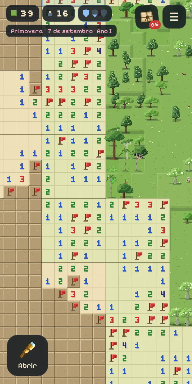 Feudo Minado: o campo minado no começo da partida